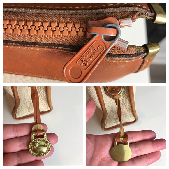 Vtg DOONEY & BOURKE Handbag Purse Ivory Cream Tan - Picture 13 of 14